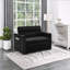 Causeuse convertible en velours noir l 53,5 po Maia avec capitonnage et poches latérales