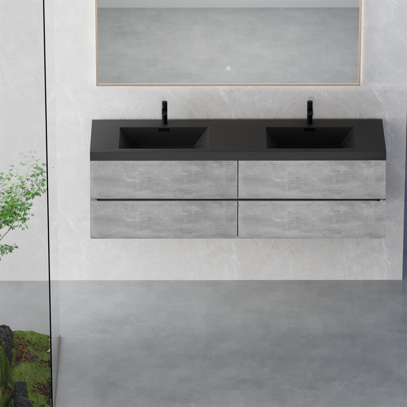 72" Floating Bathroom Vanity With Sink, 71"