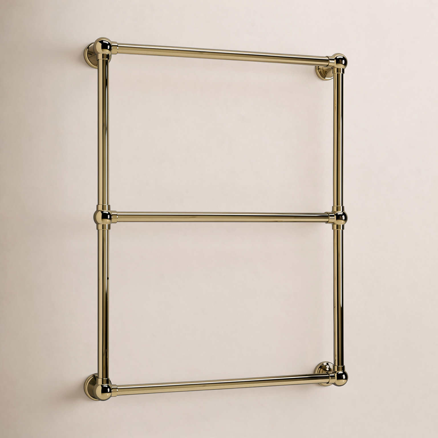 Maximilien 24" Wall Mounted 3-Bar Towel Rack, Polished Brass