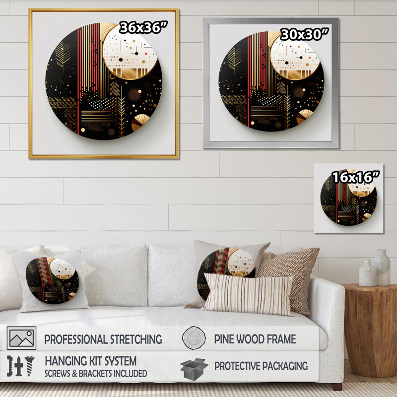 Boho Chic Daydreames géométrique cercle Art I - abstrait spirales murales, H 16 po x l 16 po x P 1 po, Cadre simple argenté