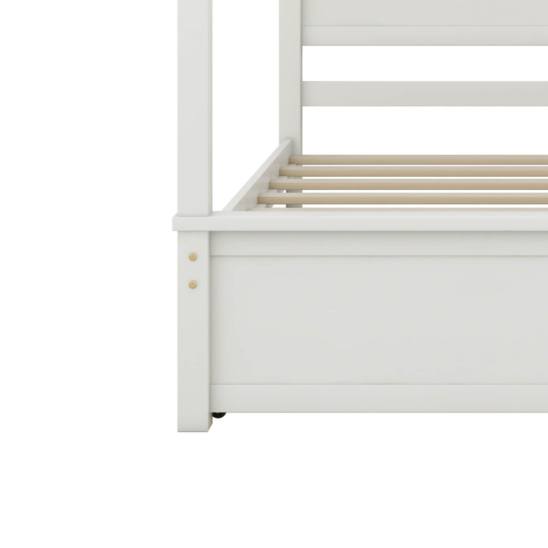 Aaditya Canopy Bed, Full, Brushed White
