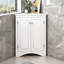 Armoire de rangement blanche triangulaire avec tablettes pratiques réglables pour plancher à usage domestique - Conforme aux exigences en matière de décoration-117049500