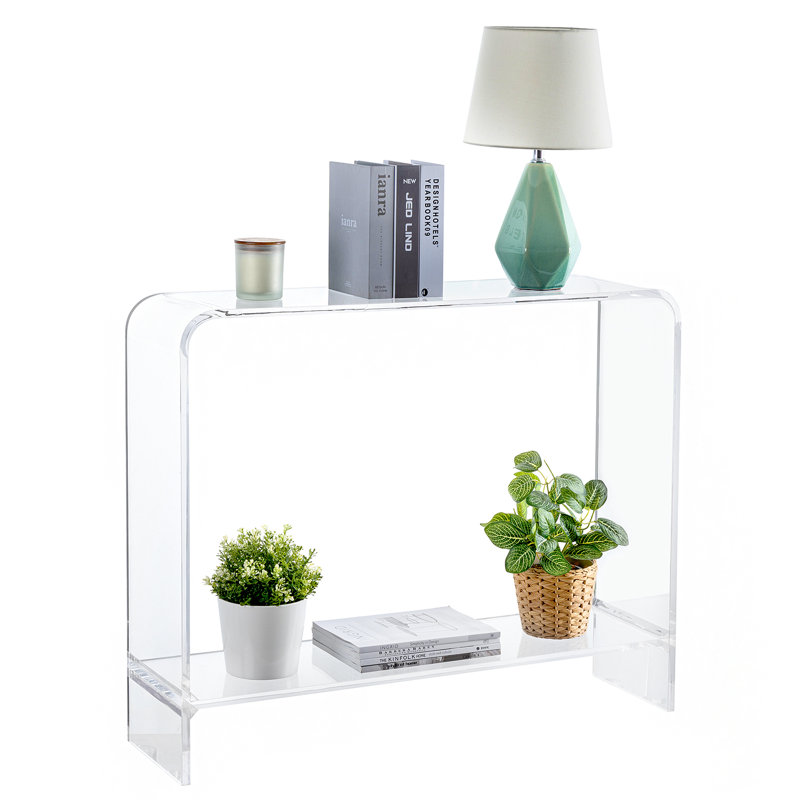 30" Acrylic Console Table with Shelf