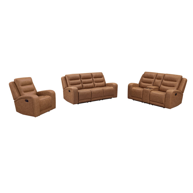 Canapé trois places et fauteuil inclinable manuel, 3 Pcs: Chair, Loveseat, Sofa