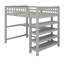 Lit mezzanine avec tablettes de rangement et bureau sous le lit-1140878368