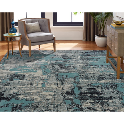 Tapis d'intérieur/extérieur bleu/gris Rayleigh