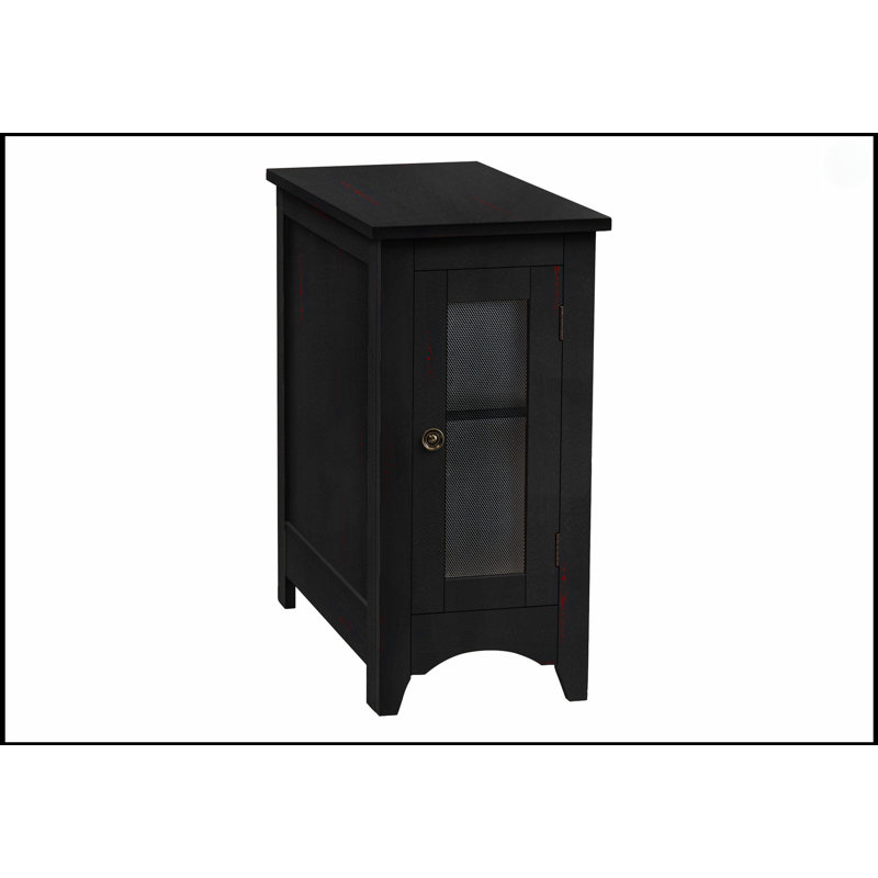 Table d'appoint étroite avec rangement, parfaite pour les petits espaces dans les chambres et les salons, design élégant et fonctionnel
