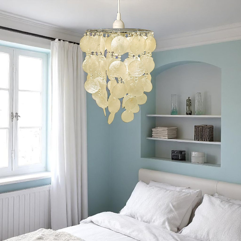 30cm H Shell / Capiz Dome Lamp Shade in Cream