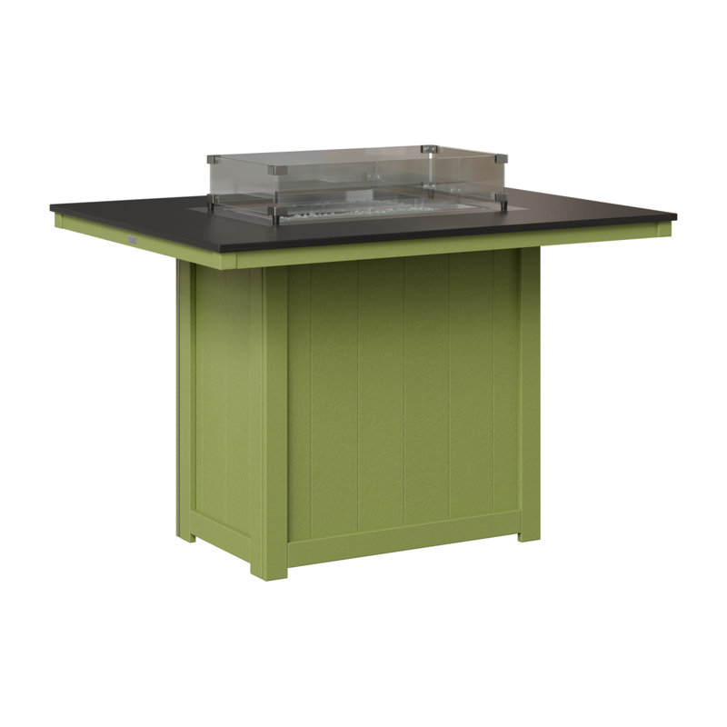 Foyer de table berlinois Donoma, H 36 po x l 41 po x P 54 po, Plateau martelé noir avec base vert kiwi