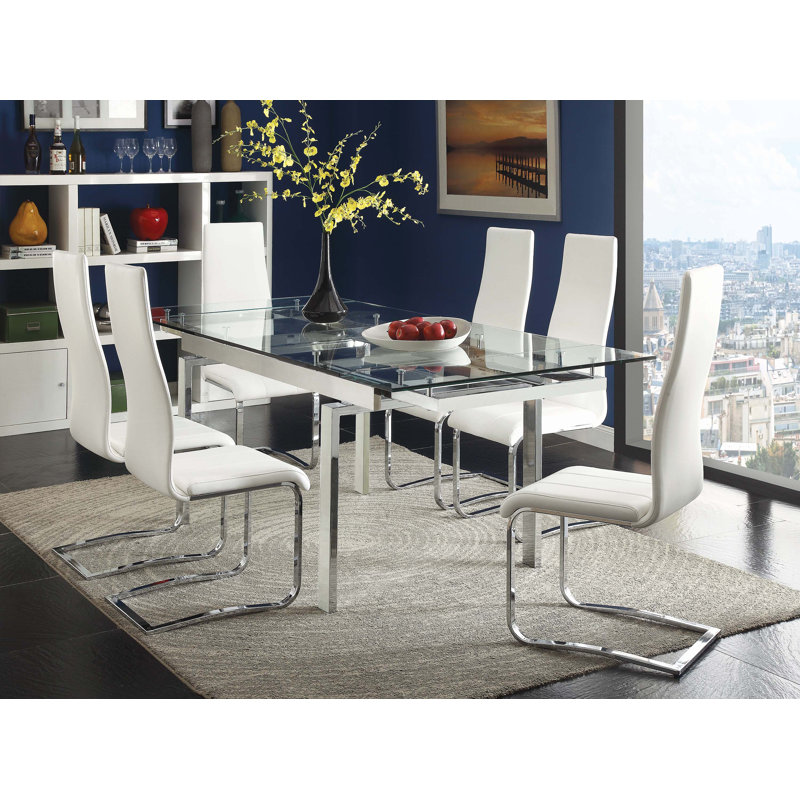 Chaise de salle à manger à haut dossier Koviljka - gris (ensemble de 4), Blanc