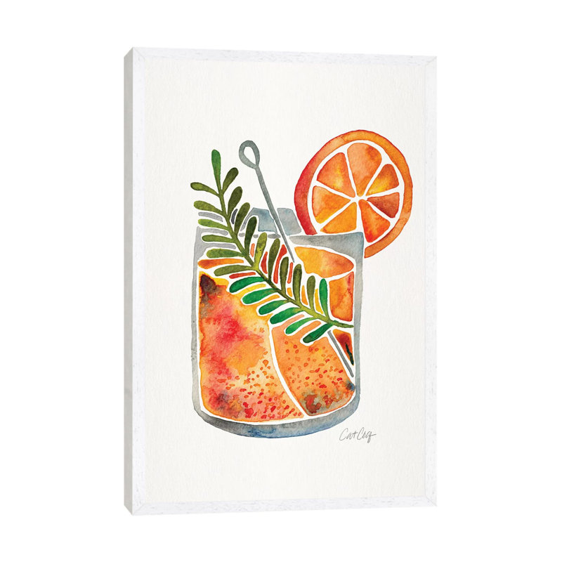 Blood Orange Tequila Sunrise 1 Piece Wall Art on Canvas, 66.04 cm H x 45.72 cm W, White Framed