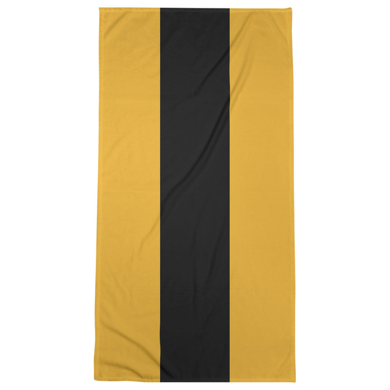 Cotton Blend Lightweight Bath Towel, Gold/Black/Gold