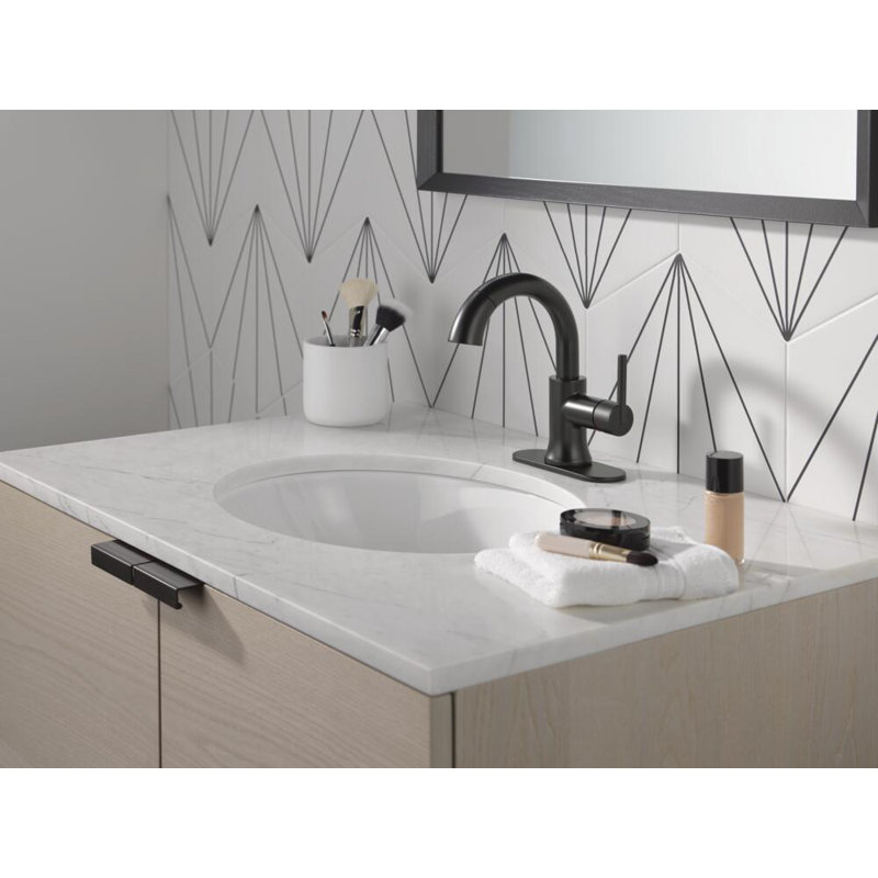 Trinsic Widespread Bathroom Faucet with Drain Assembly, Matte Black