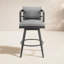 Tabouret d'extérieur en métal avec coussin Harleigh-1415983897