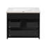 Armoire murale noire 24 po avec rangement latéral, panneau de fibres à densité moyenne et fer