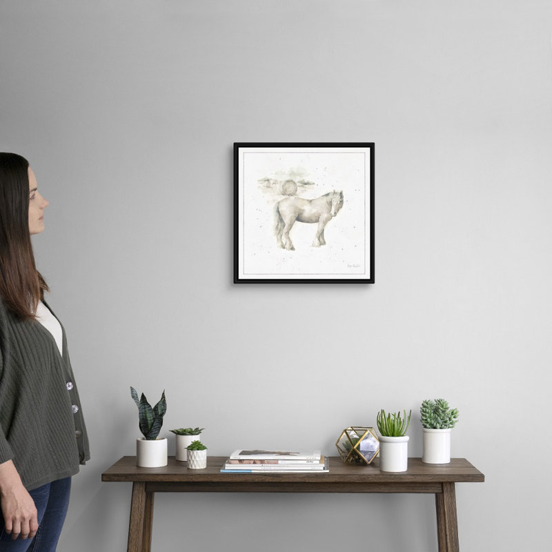 «Farm Friends», art mural neutre sur toile, H 18 po x l 18 po x P 2 po, Toile avec cadre noir