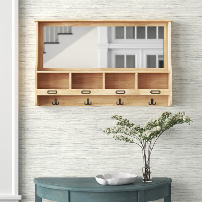 Hofer Wood Flat Wall Mirror
