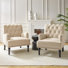Jakub 28.5" W Velvet Upholstered Tufted Armchair with Nailhead Trim