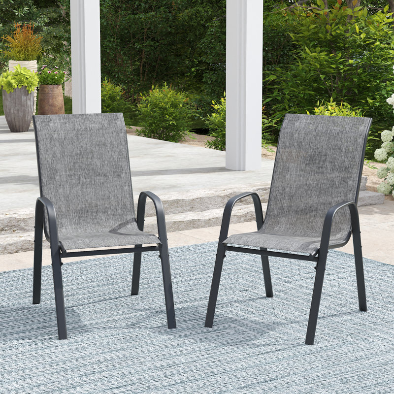 Chaises de patio empilables, Gris