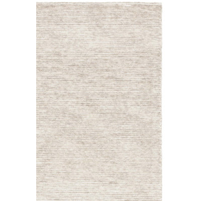 Tapis en laine et coton ivoire touffeté à la main Ebony