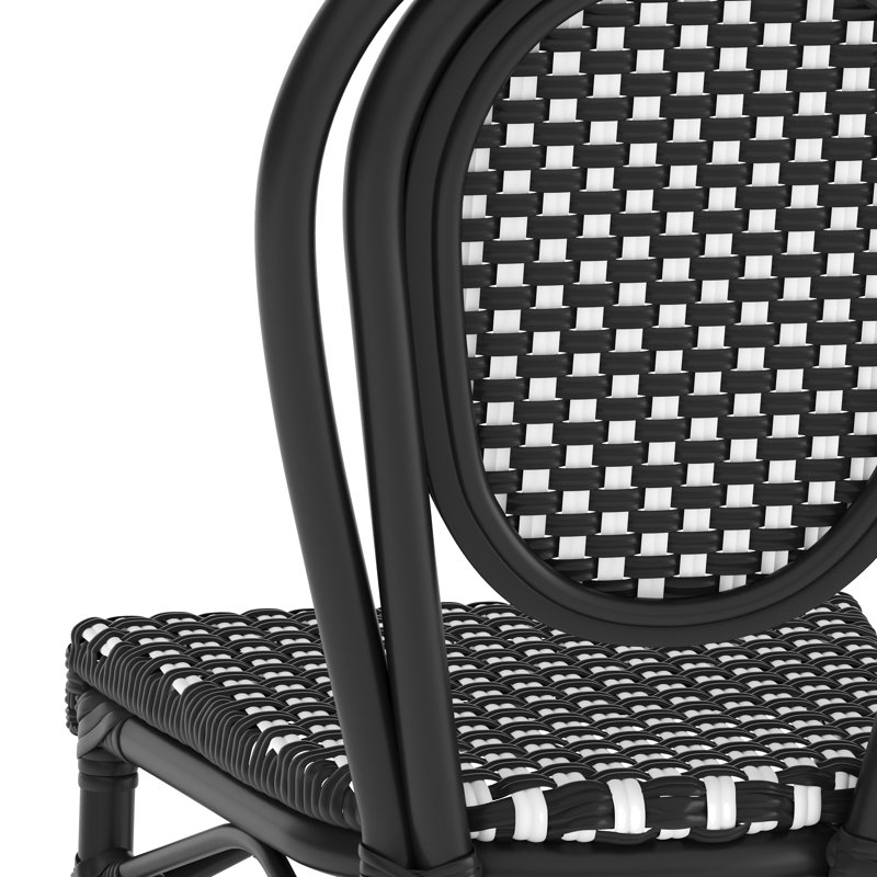 Chaises Paris empilables Cloquet, Noir / blanc, 2