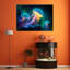 Neon Jellyfish Underwater - No Frame Print on Canvas-1642816407