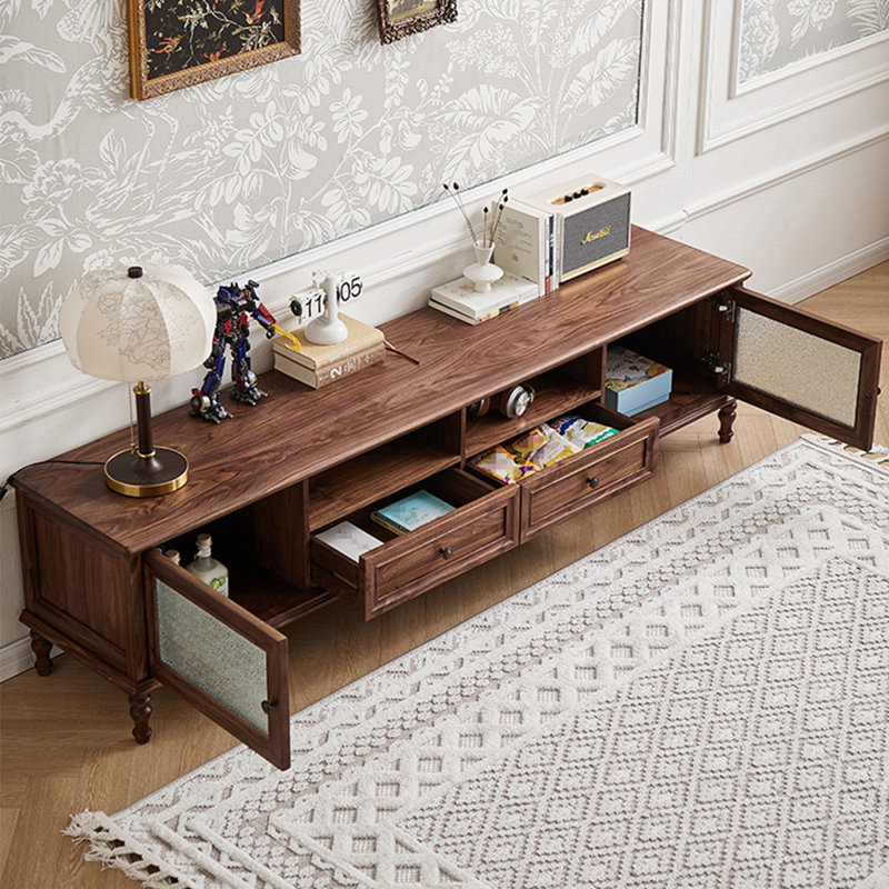 American style retro solid wood TV cabinet