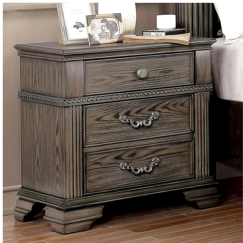 Table de chevet en bois massif Aubreonna, Brun