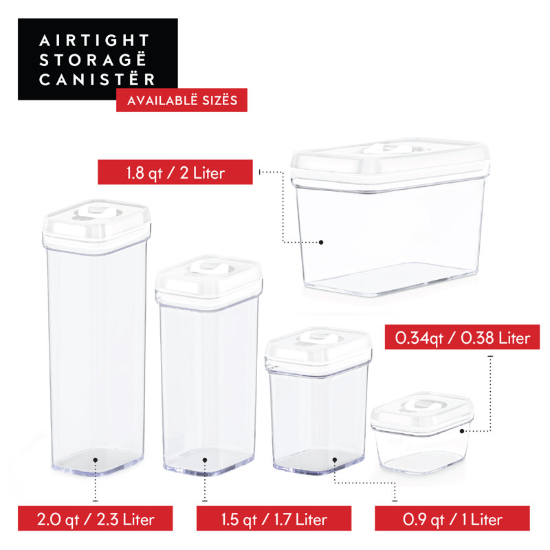Airtight Food Storage Containers, White