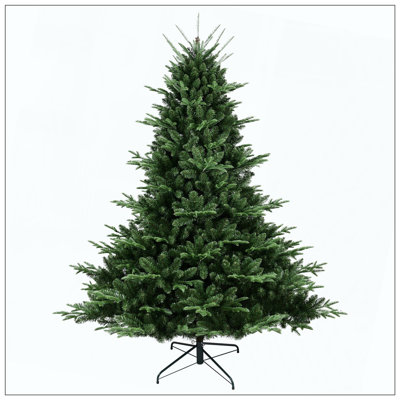 Arbre de Noël pleine forme avec 1129 pointes - aiguilles mixtes en PE / PVC, base large pour les grands espaces, structure à charnières pour une installation facile, support en métal pour un soutien solide *