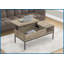 Table basse 42 po Modern Modern - Aspect bois taupe foncé avec base en métal noir Facile à nettoyer
