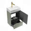 Meuble-lavabo rayé de 20 po avec lavabo en céramique blanc, meuble de salle de bain autoportant pour salle de bain moderne, lavabo en céramique sans drain ni robinet