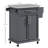 Rolling Kitchen Island, Stainless Steel Countertop - Gray With Drawer, Towel Rack And Spice Storage Island Workstation Counter, Rack, In