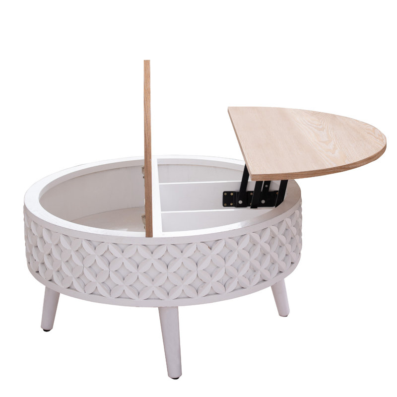Table basse ronde avec rangement