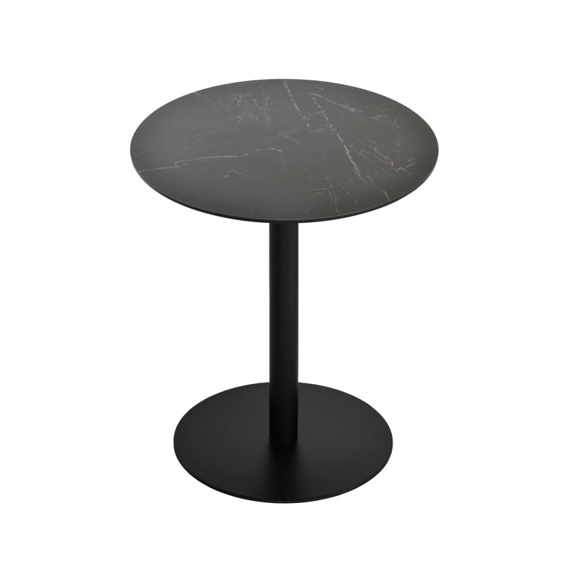 Table à piédestal en céramique Tango, Noir, Table de bar (hauteur de 42,5 po)