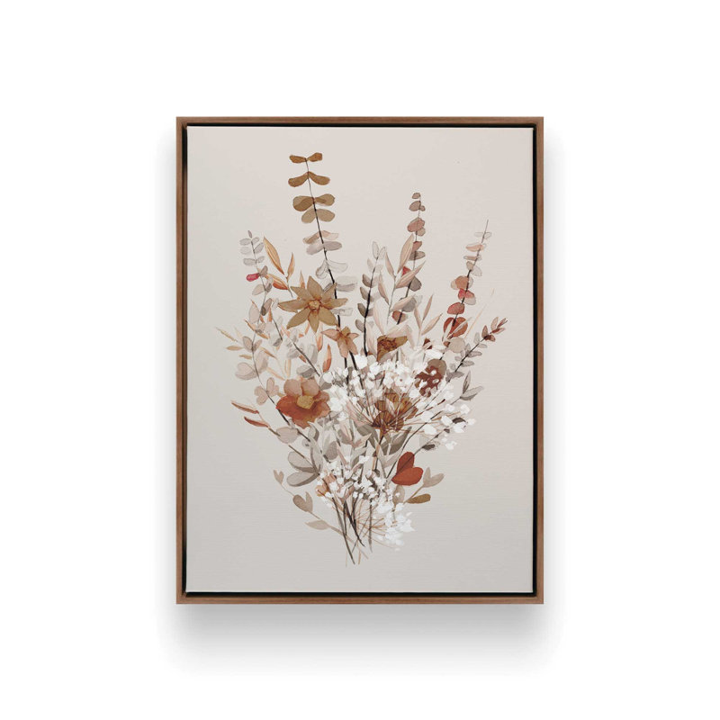 «Spice Floral Bouquet» par Cloverfield & Co., reproduction d'art, L 12 po x H 16 po, Brun, Toile avec cadre