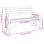 Banc de patio en bois massif 2 places Vidaxl-97884401
