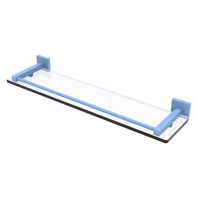 Tablette en verre Montero de la collection Montero, H 2 po x l 22 po x P 5,7 po, Bleu troll plat