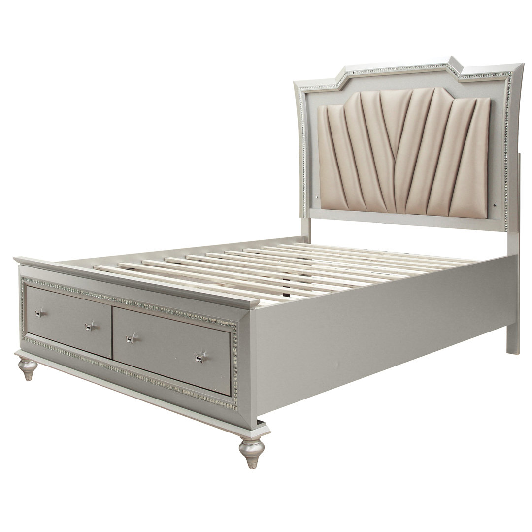 Charpentier Upholstered Storage Bed with LED Rosdorf Park 