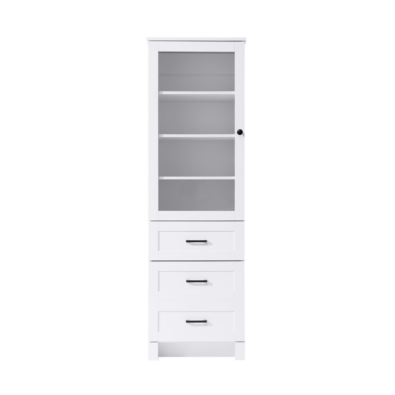 Armoire de rangement pour salle de bain 20 pouces en blanc, Blanc, H 65 po x l 20 po x P 65 po