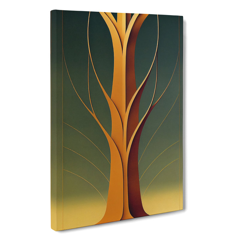 Art Deco Tree No.1 - Wrapped Canvas, 50cm H x 35cm W x 3cm D