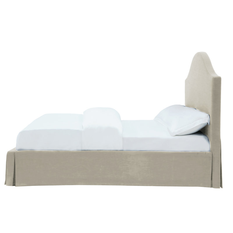 Lit plateforme tapissier Samantha, Crème, Roi
