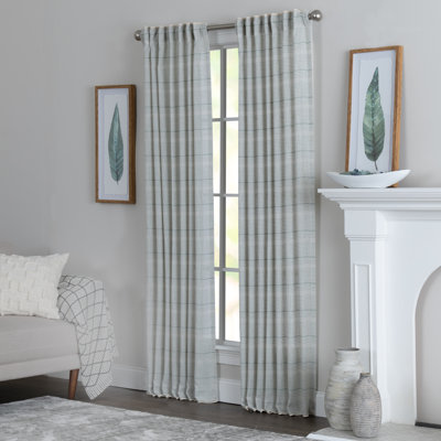 McManus Polyester / Linen Light-Filtering Horizonal Stripped Curtain Panel with Rod Pocket Top and Hidden Back Tabs 