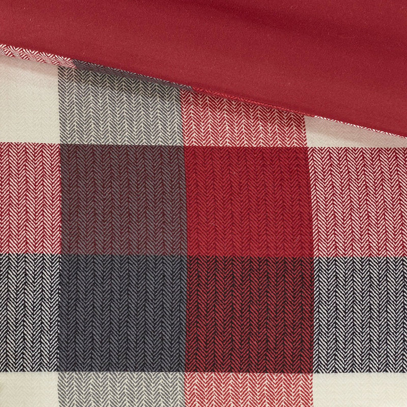 Édredon très grand à motif écossais 7 pièces Buffalo - Red Herringbone, Rouge