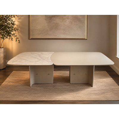 Livorno 102.5" Rectangular Dining Table with real Marble