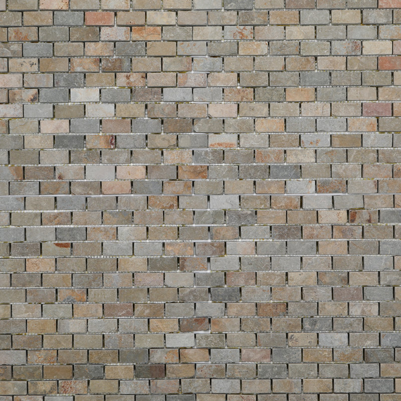 Carreau de mosaïque pour mur et plancher à joint brique biseauté 1 po x 2 po