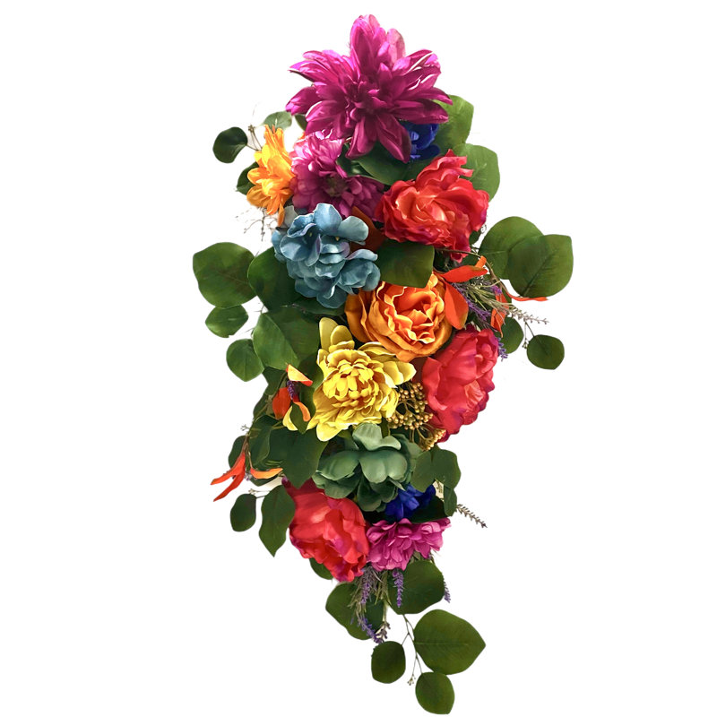Couronne florale lumineuse 24 po x 14 po