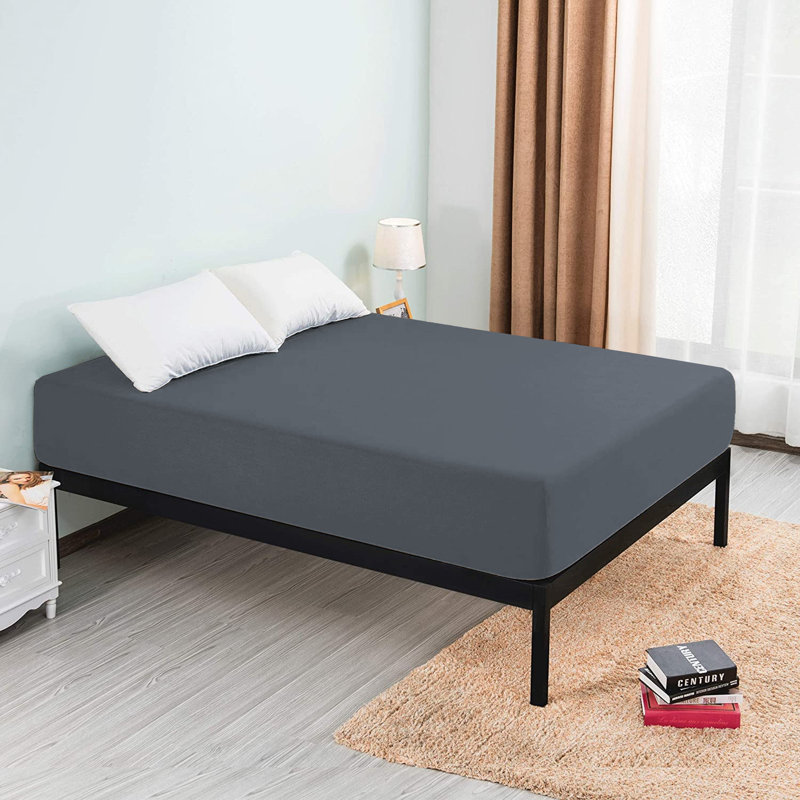 Microfiber Brushed Deep 40cm Fitted Bed Sheet, Charcoal, Kingsize (5')
