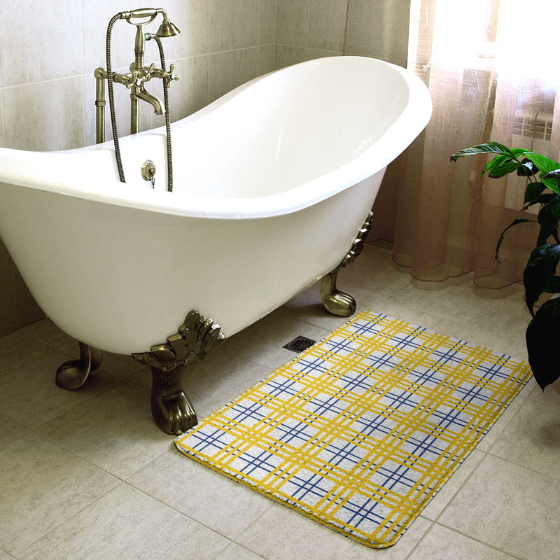 Tapis de bain LA, l 21 po x L 34 po, Jaune / noir