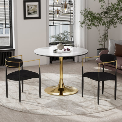 Marble Top Pedestal Dining Set
